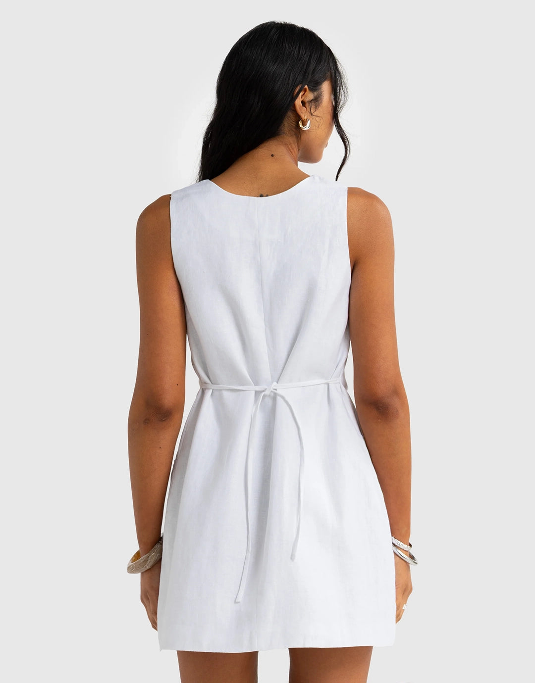 Koda Linen Mini Dress - White
