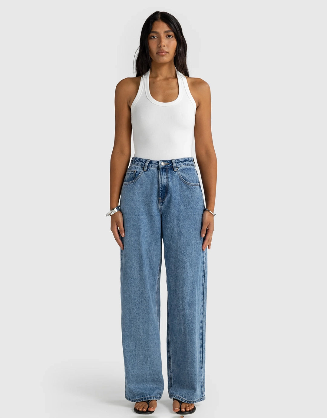 Sunday Halter Tank - White