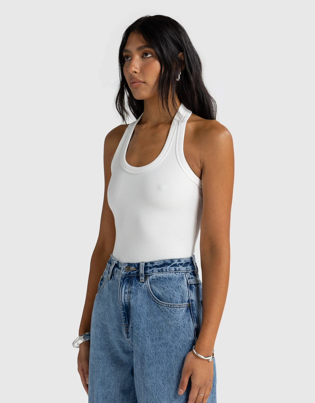 Sunday Halter Tank - White