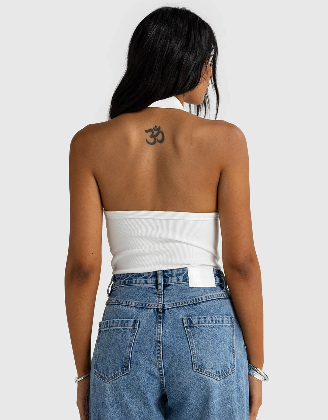 Sunday Halter Tank - White