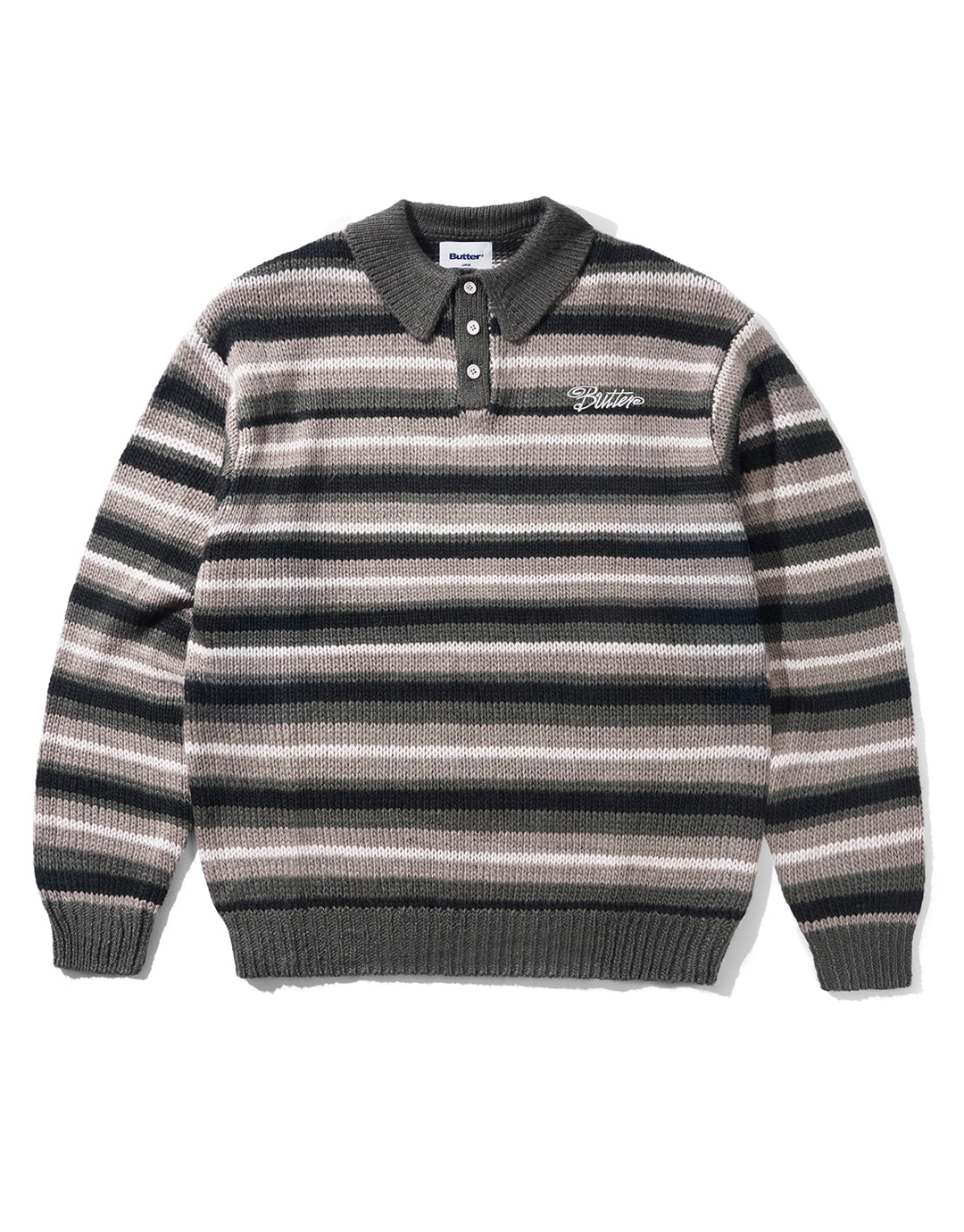 Ombre Stripe Knit Sweater - Black by Butter Goods