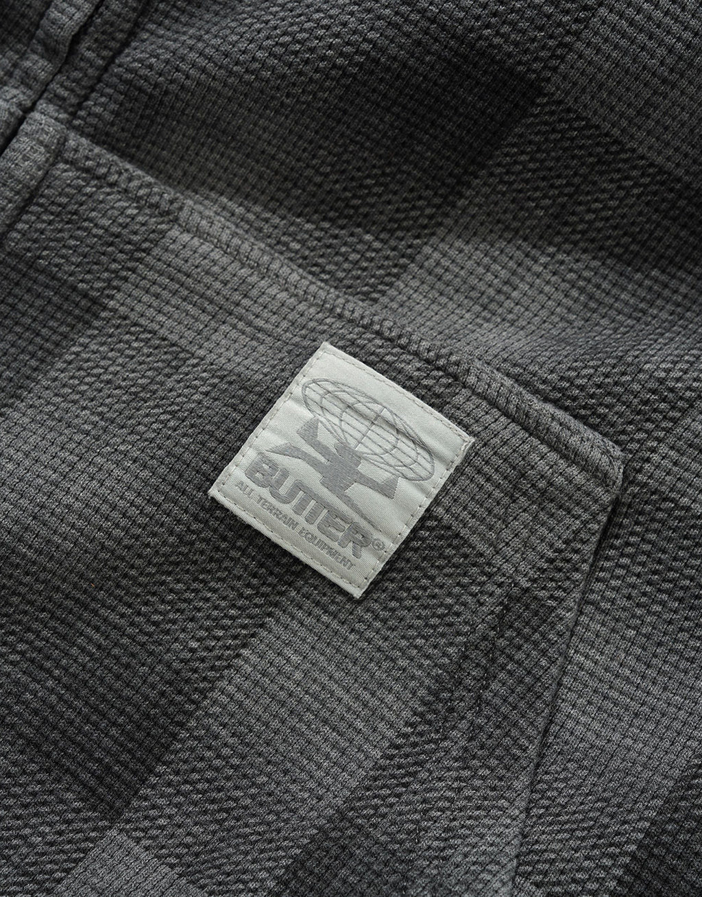 Waffle Zip-Through Hoodie - Grey Plaid by Butter Goods - view 3