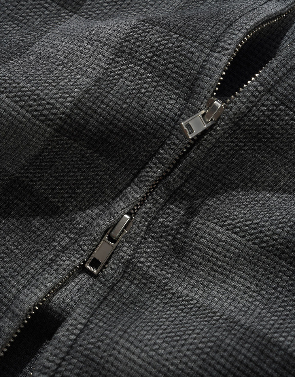 Waffle Zip-Through Hoodie - Grey Plaid by Butter Goods - view 4