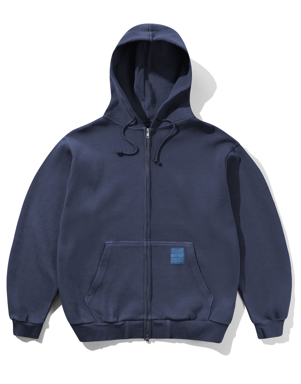 Waffle Zip-Through Hoodie - Navy Overdye by Butter Goods - view 2