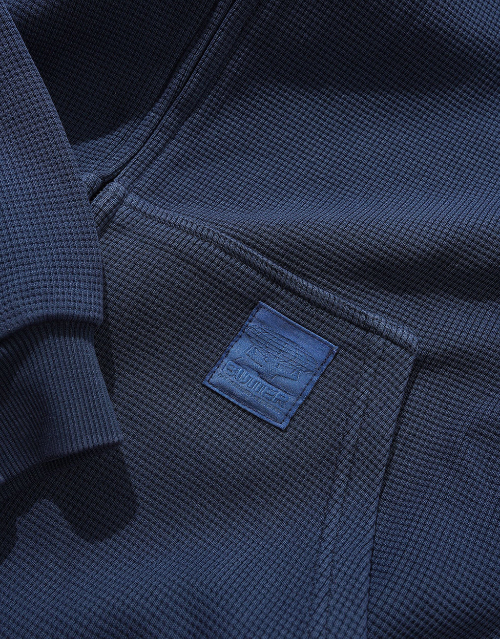 Waffle Zip-Through Hoodie - Navy Overdye by Butter Goods - view 3