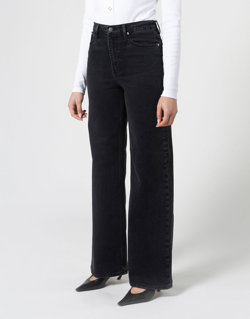 Milla Wide Leg Jeans - Shadow Black