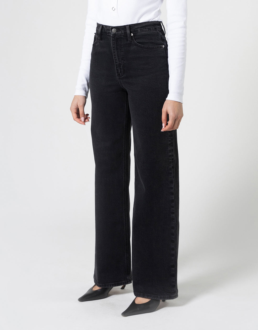 Milla Wide Leg Jeans - Shadow Black