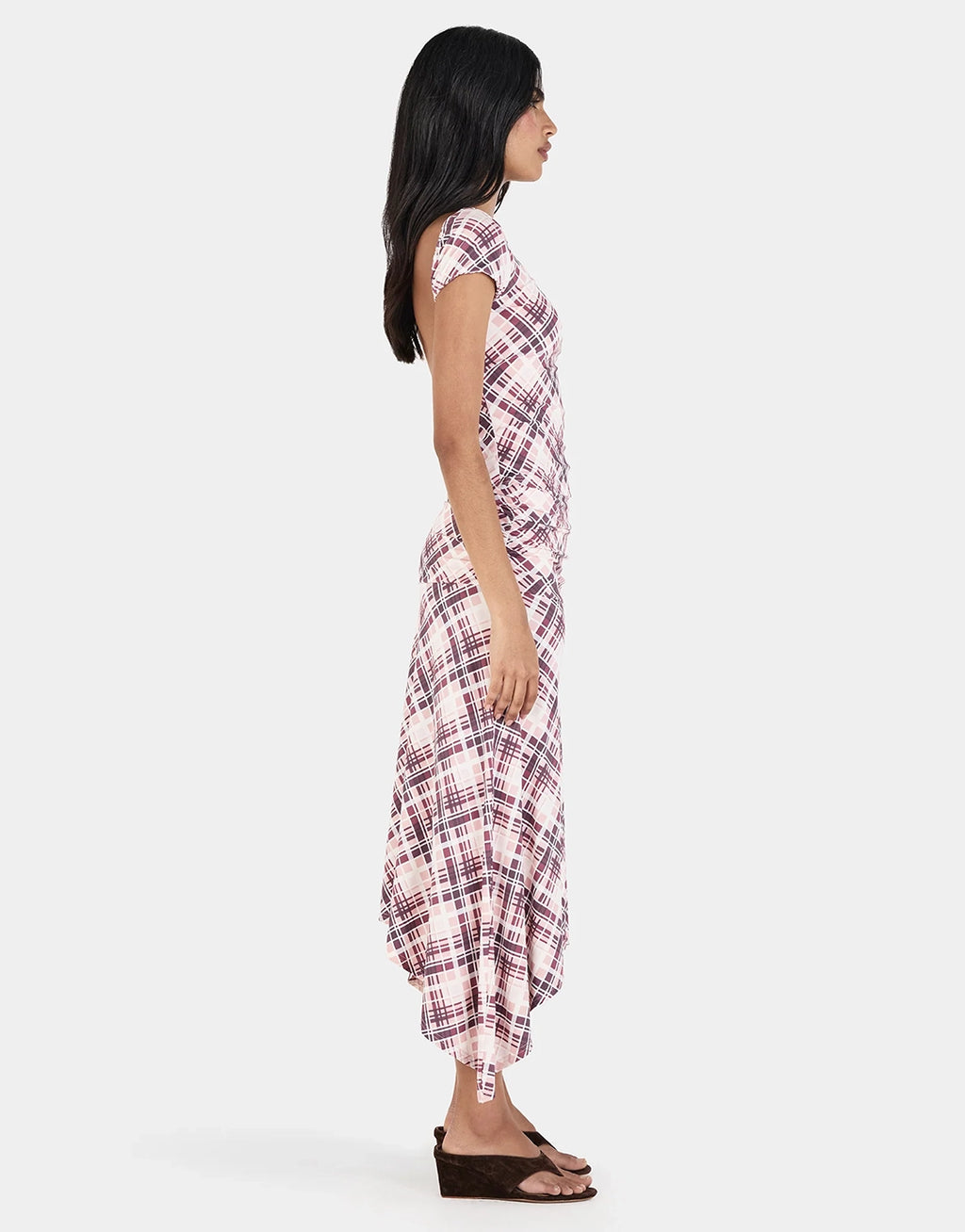 Farrah Midi Skirt - Berry Plaid by Ownley - view 4