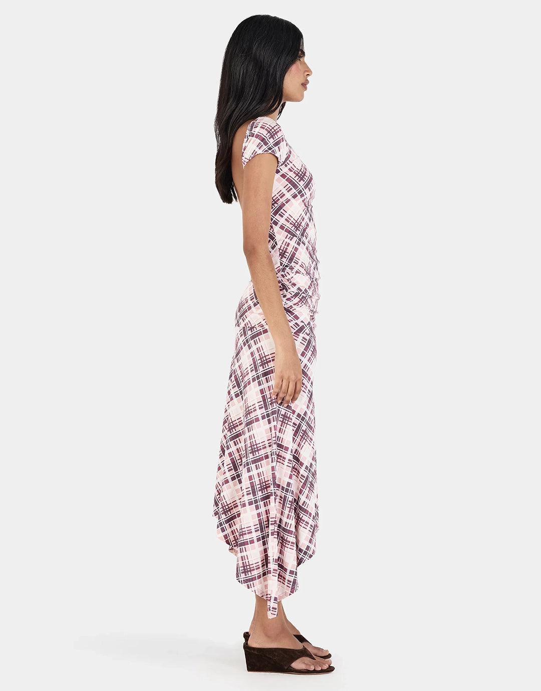 Farrah Midi Skirt - Berry Plaid by Ownley - view 4