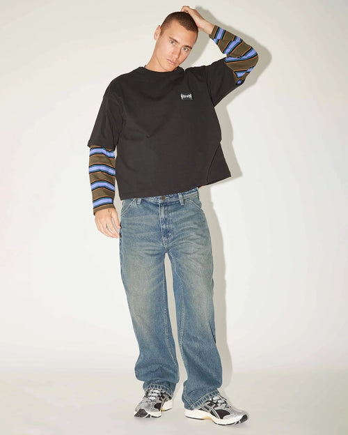 A5 Erik Baggy Denim Jeans Dark Blue - view 2