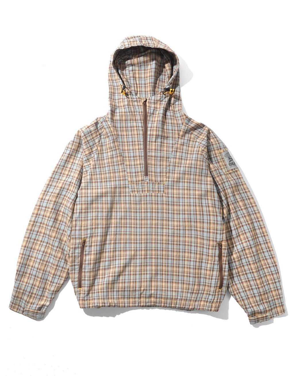 Plaid Equipment Anorak Jacket - Sky / Tan by Butter Goods