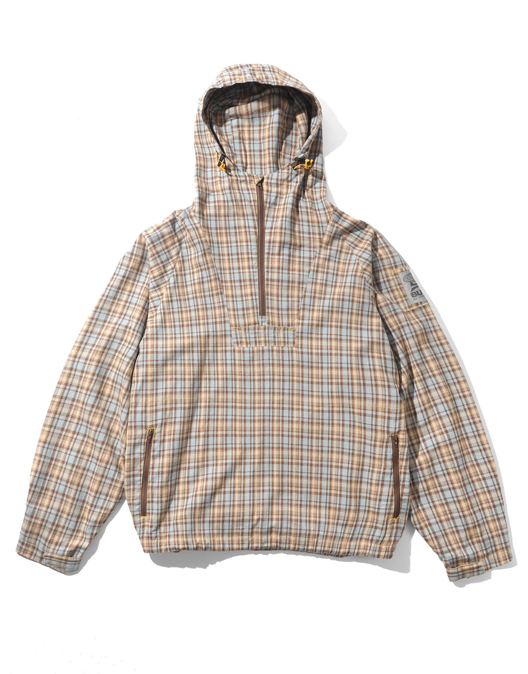 Plaid Equipment Anorak Jacket - Sky / Tan by Butter Goods