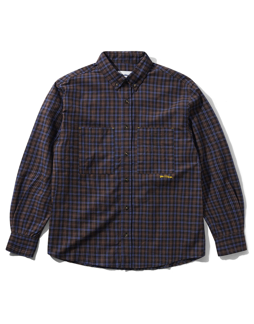 Plaid Shirt - Brown / Cobalt by Butter Goods