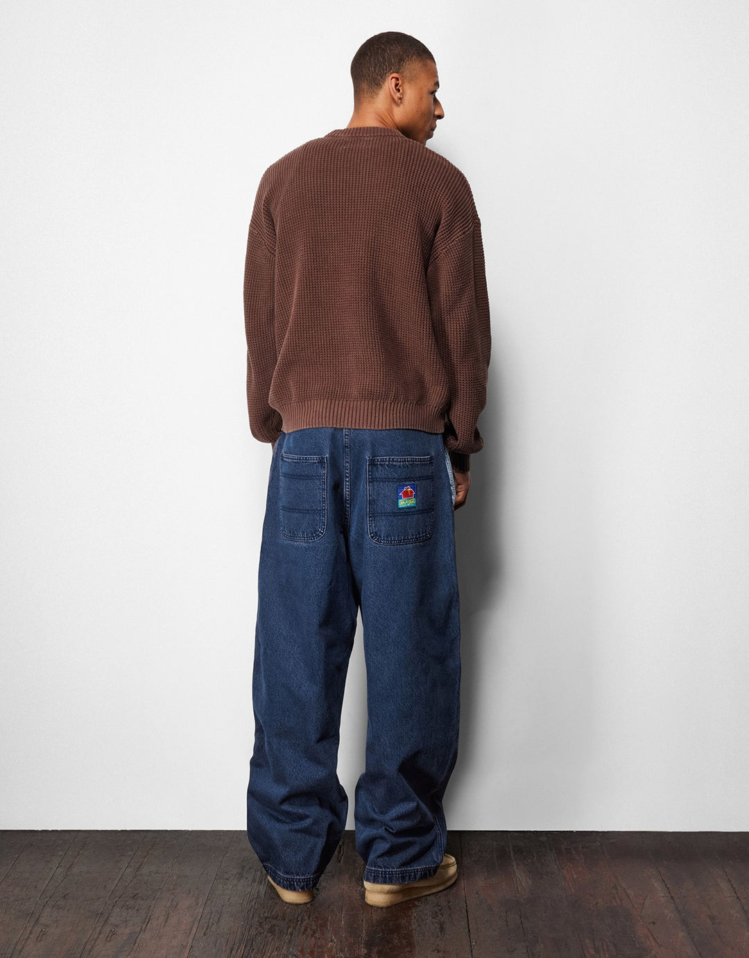 Distressed Waffle Knit Sweater - Washed Bark by Butter Goods - view 4