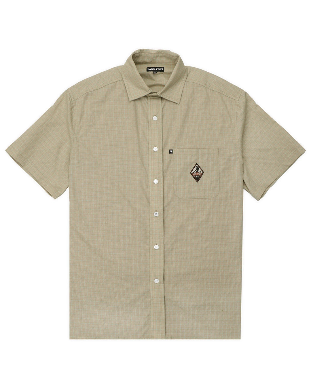Wanderer Workers Check Shirt Short Sleeve - Khaki