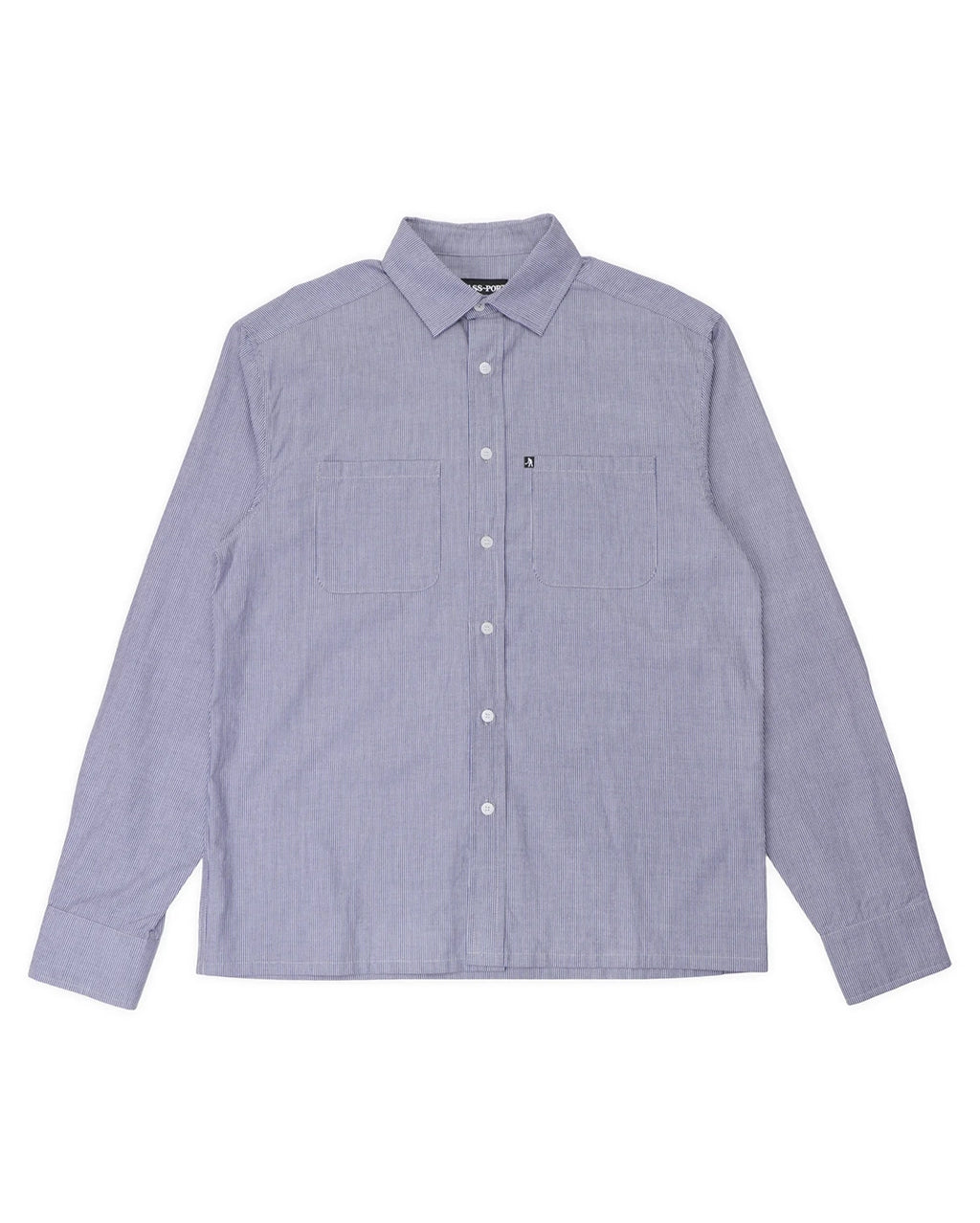 Workers Stripe Shirt Long Sleeve Shirt - Indigo