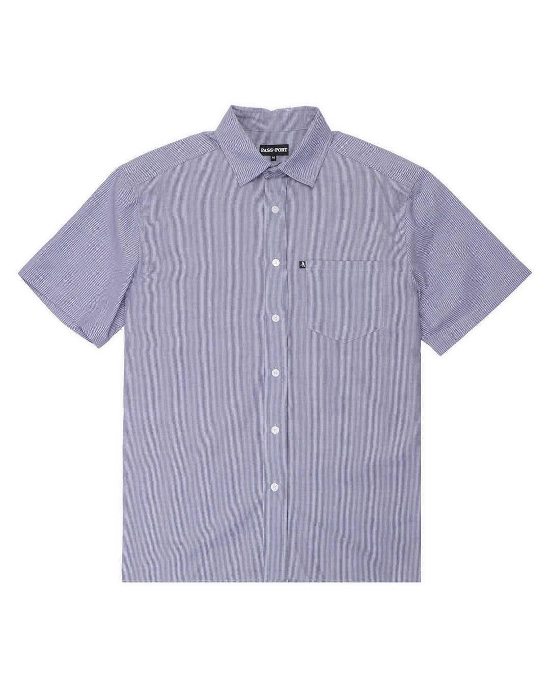 Workers Stripe Short Sleeve Shirt - Indigo