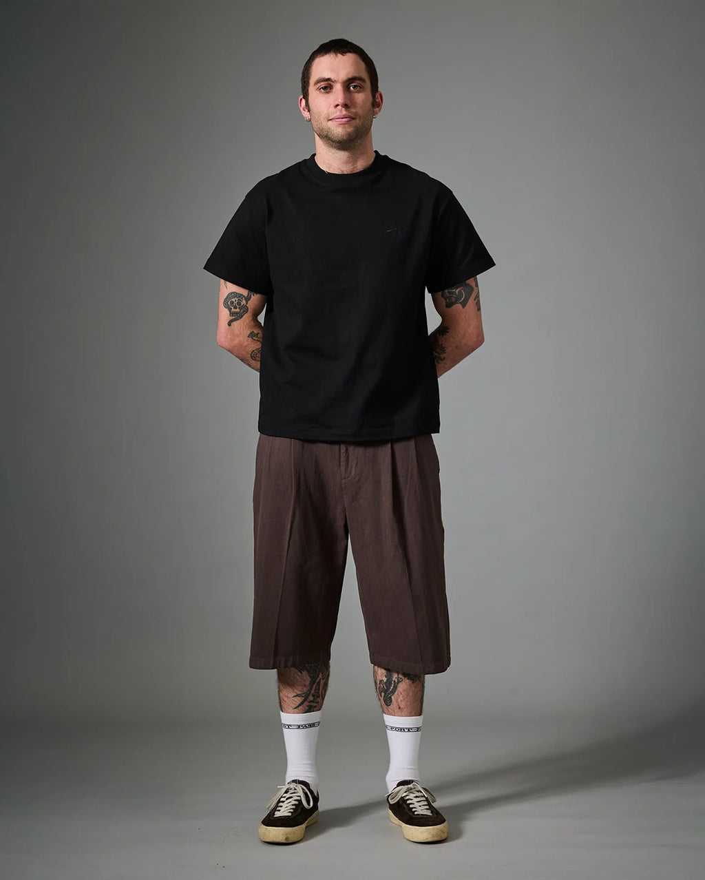 Herringbone Leagues Club Stripe Short - Dark Brown