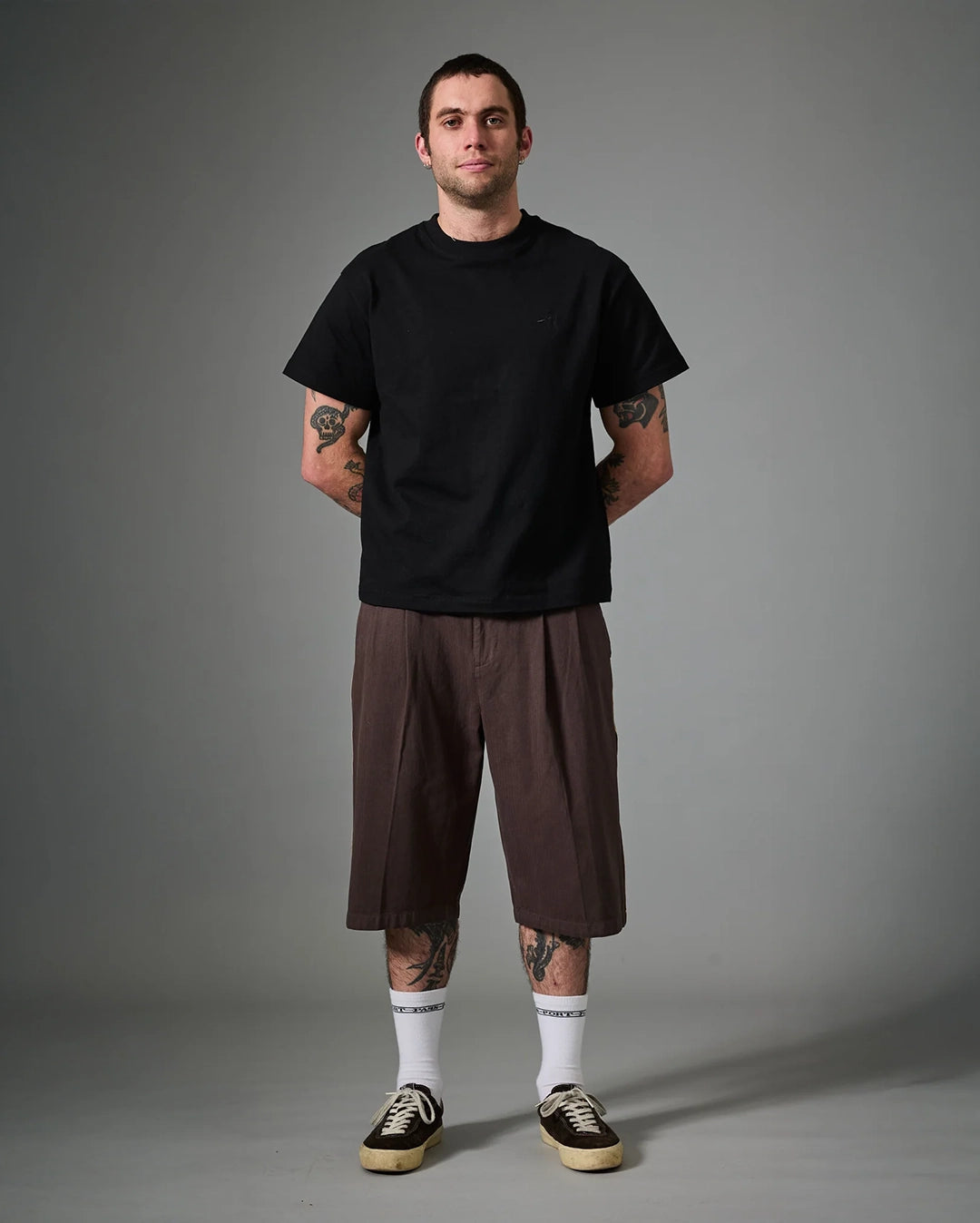 Herringbone Leagues Club Stripe Short - Dark Brown