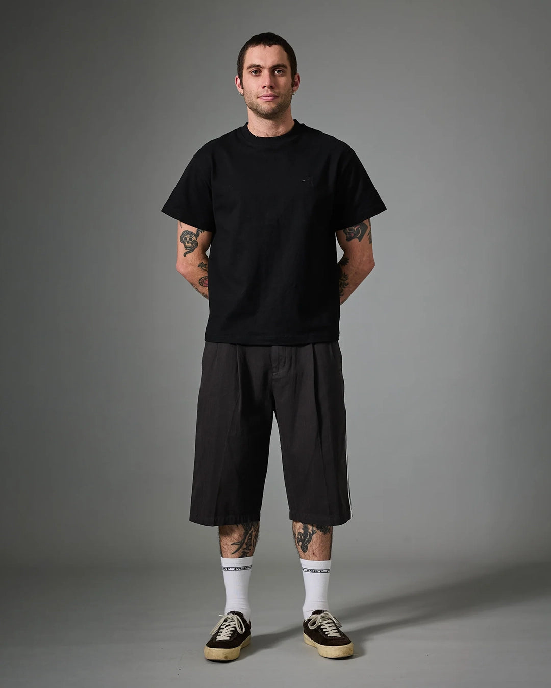 Herringbone Leagues Club Stripe Short - Vintage Black