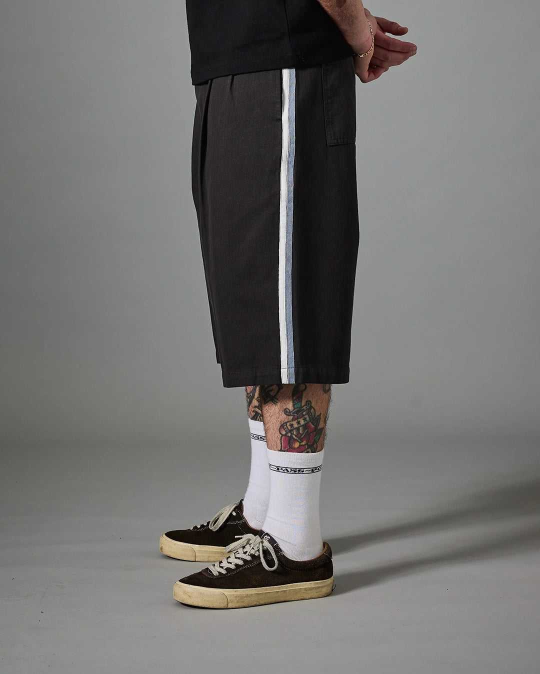 Herringbone Leagues Club Stripe Short - Vintage Black