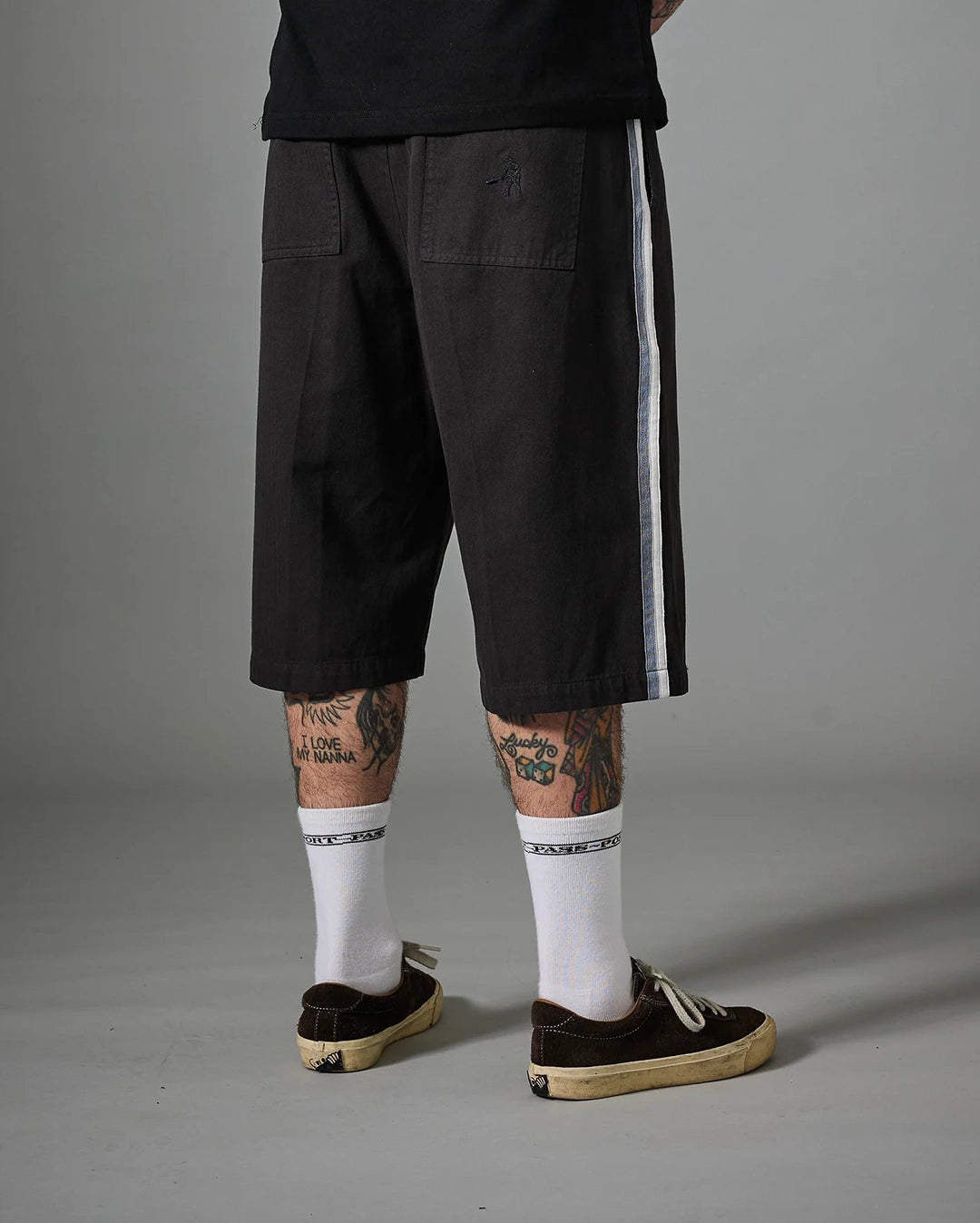 Herringbone Leagues Club Stripe Short - Vintage Black