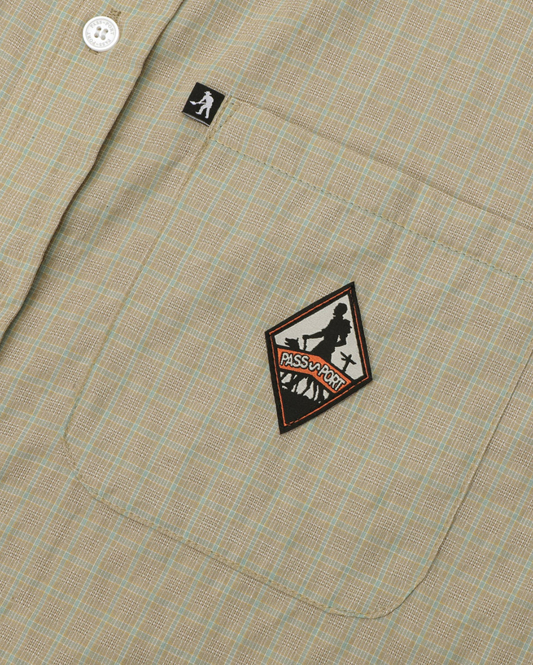 Wanderer Workers Check Shirt Short Sleeve - Khaki