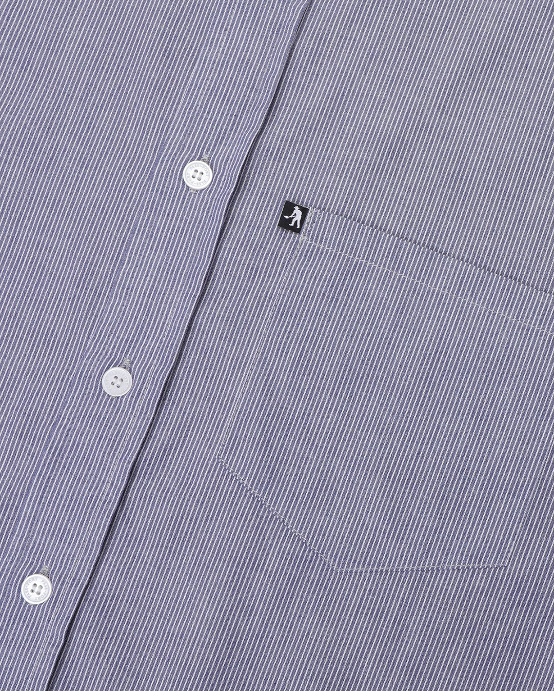 Workers Stripe Shirt Long Sleeve Shirt - Indigo