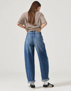 Gigi Turn Up Barrel Denim Jeans by Rollas - view 6