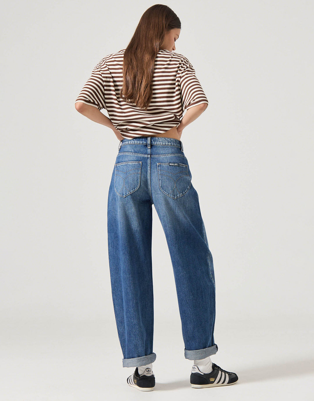 Gigi Turn Up Barrel Denim Jeans - Paris Texas