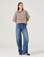 Gigi Turn Up Barrel Denim Jeans by Rollas - view 3