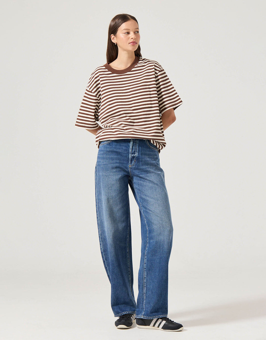 Gigi Turn Up Barrel Denim Jeans - Paris Texas