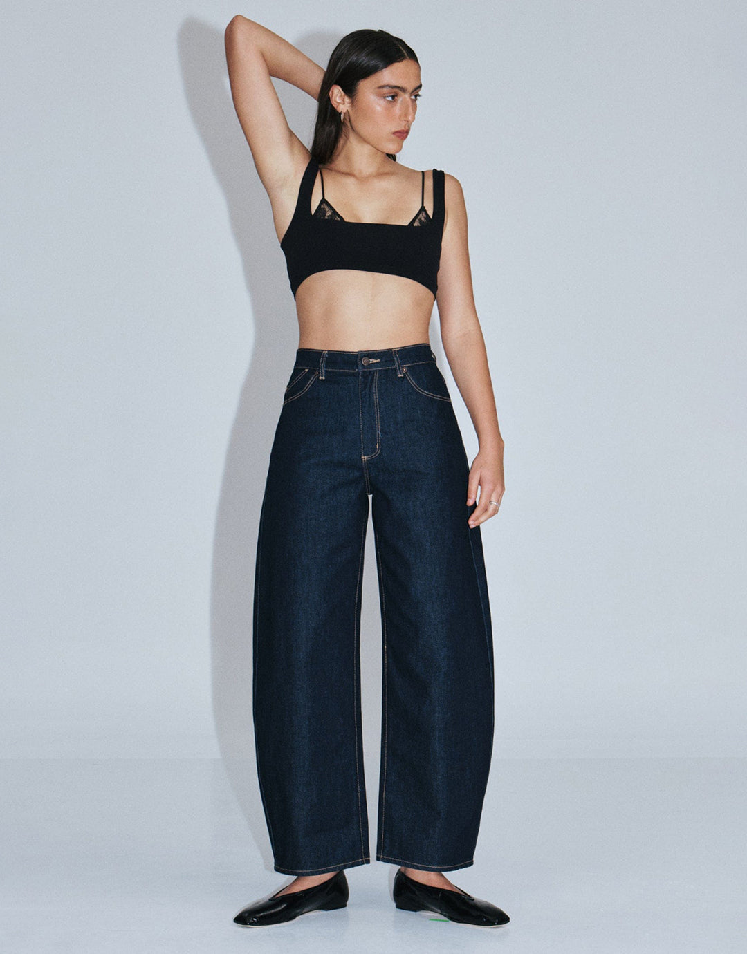 Gigi Barrel Denim Jeans - Rinse Denim