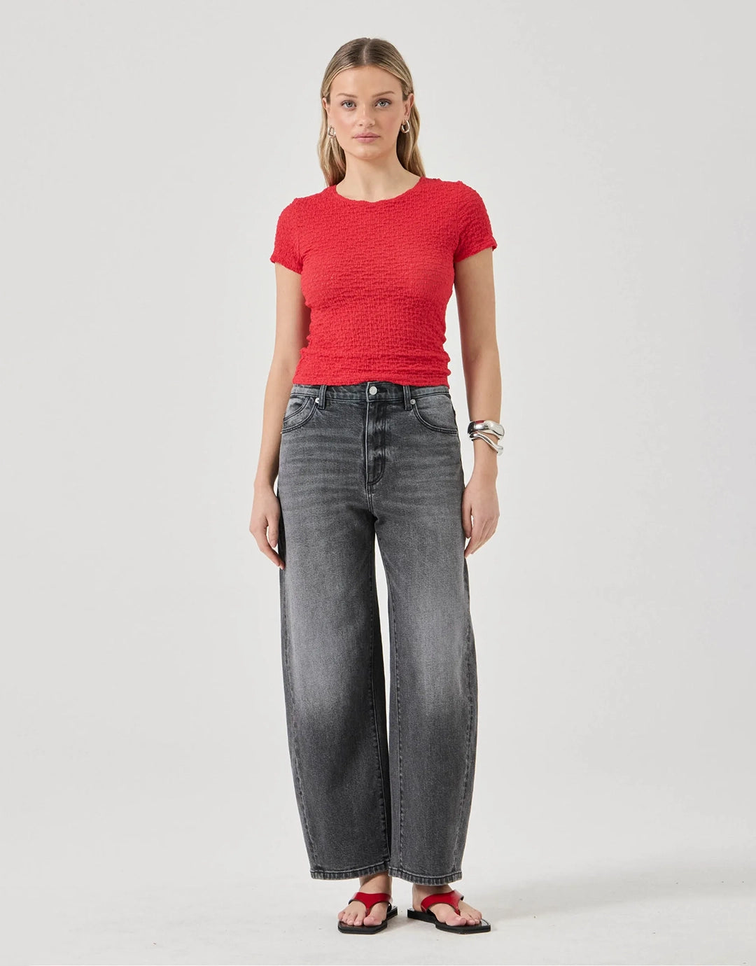 Gigi Barrel Jeans - Black Mountain