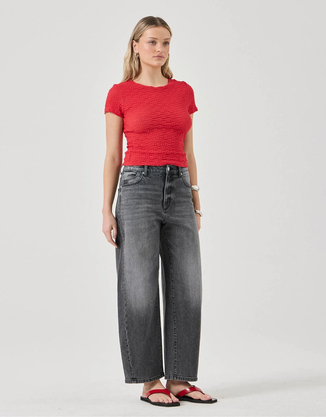 Gigi Barrel Jeans - Black Mountain