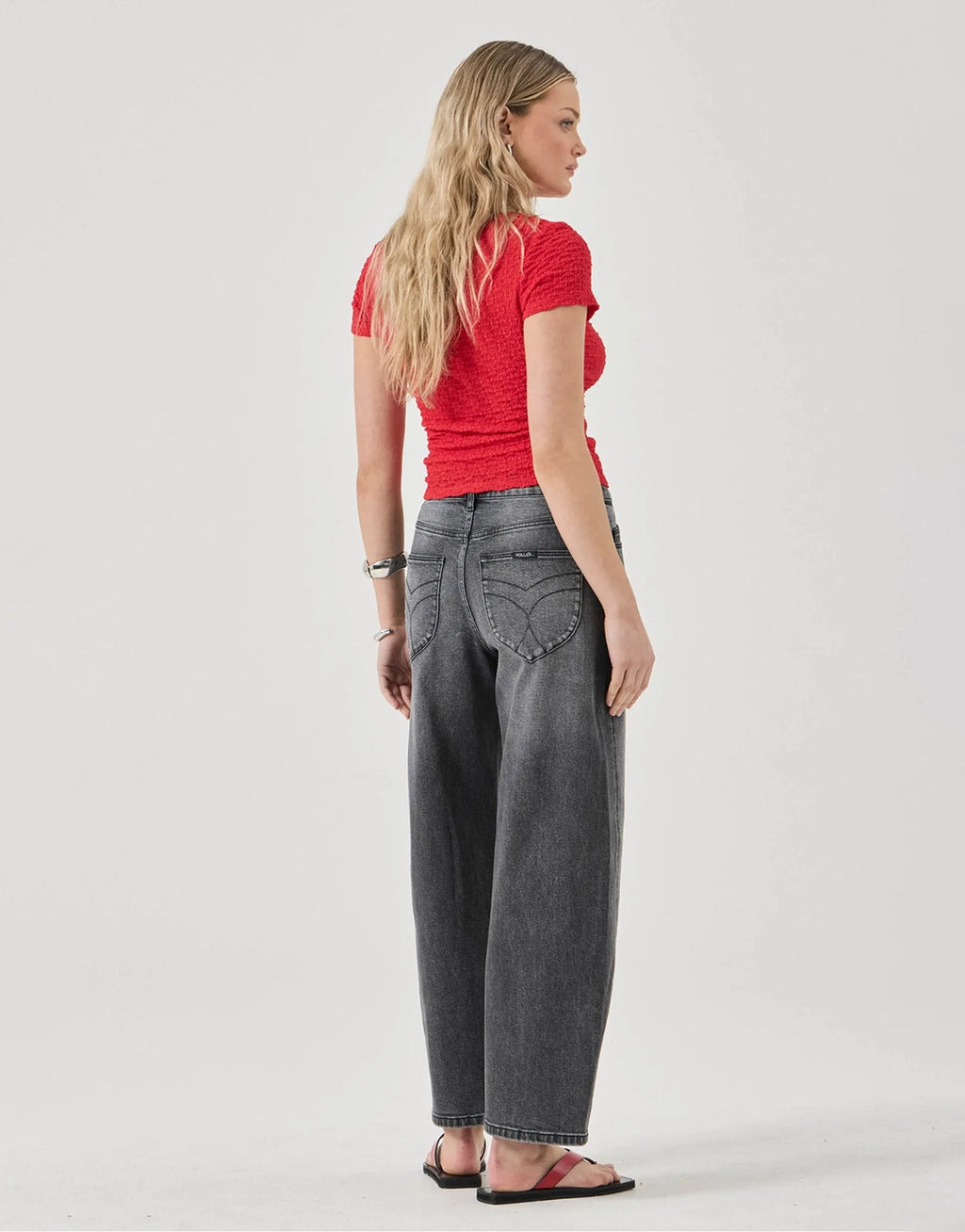 Gigi Barrel Jeans - Black Mountain