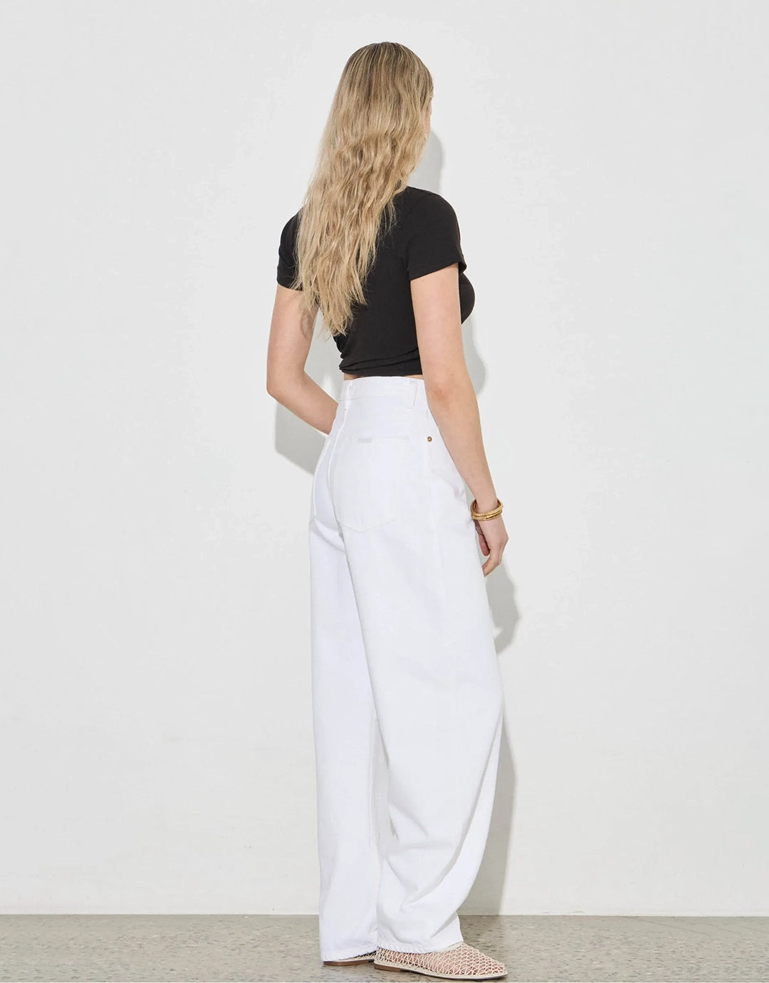 Arc Barrel Jeans - White Gold