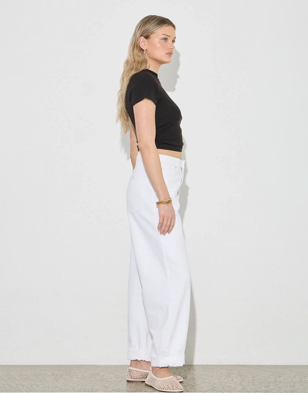 Arc Barrel Jeans - White Gold
