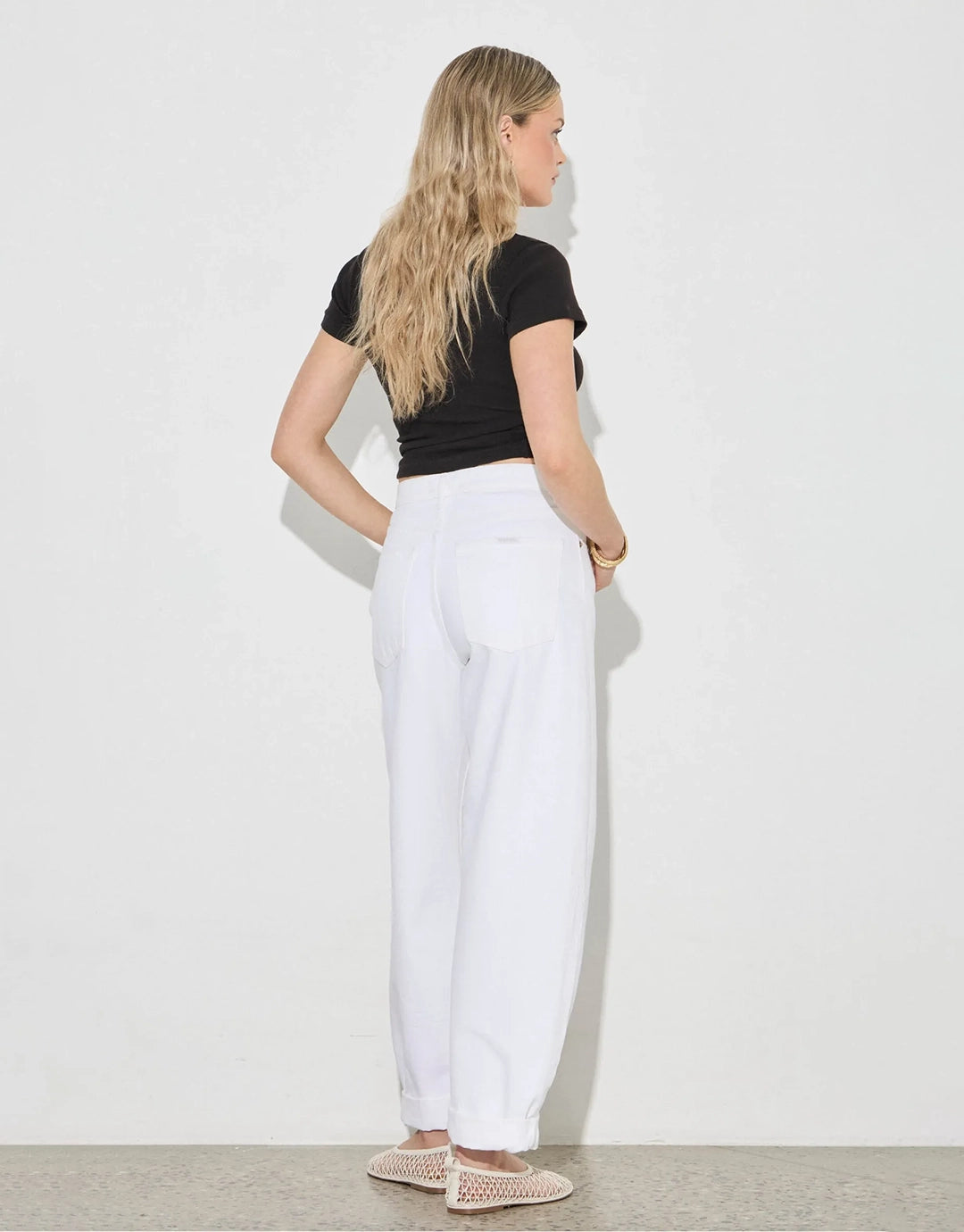 Arc Barrel Jeans - White Gold