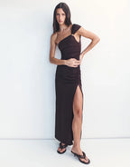 Rhea Midi Dress - Chocolate by Ownley