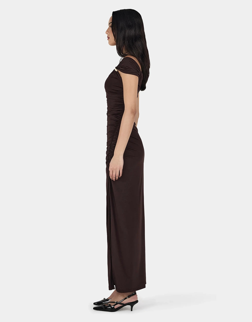 Rhea Midi Dress - Chocolate by Ownley - view 5