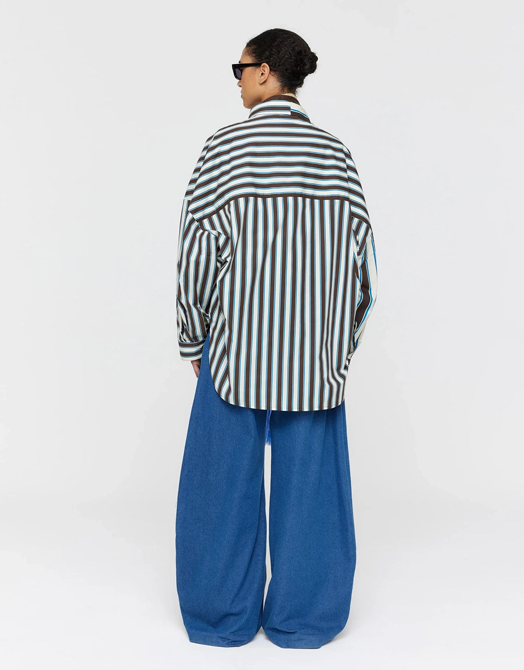 Marin Shirt - Brown and Mint Combo Stripe