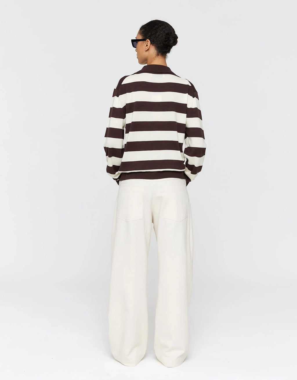 Noe Polo - Brown + Cream Stripe by Ricochet - view 4