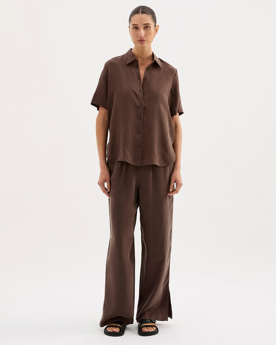 Dara Cupro Pant - Chocolate
