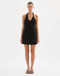 Zayda Linen Mini Dress - Black by Nude Lucy