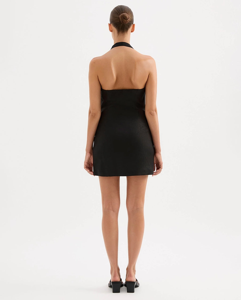 Zayda Linen Mini Dress - Black