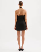 Zayda Linen Mini Dress - Black by Nude Lucy - view 4