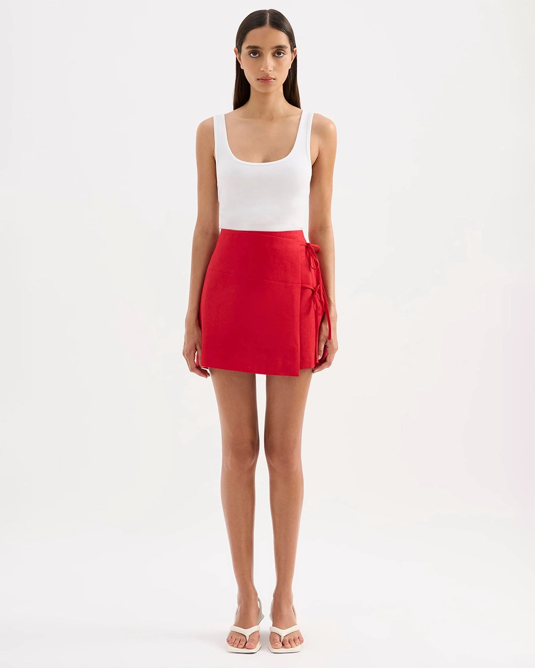 Lotta Linen Mini Skirt - Vermillion
