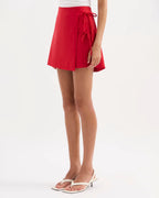 Lotta Linen Mini Skirt - Vermillion by Nude Lucy - view 4