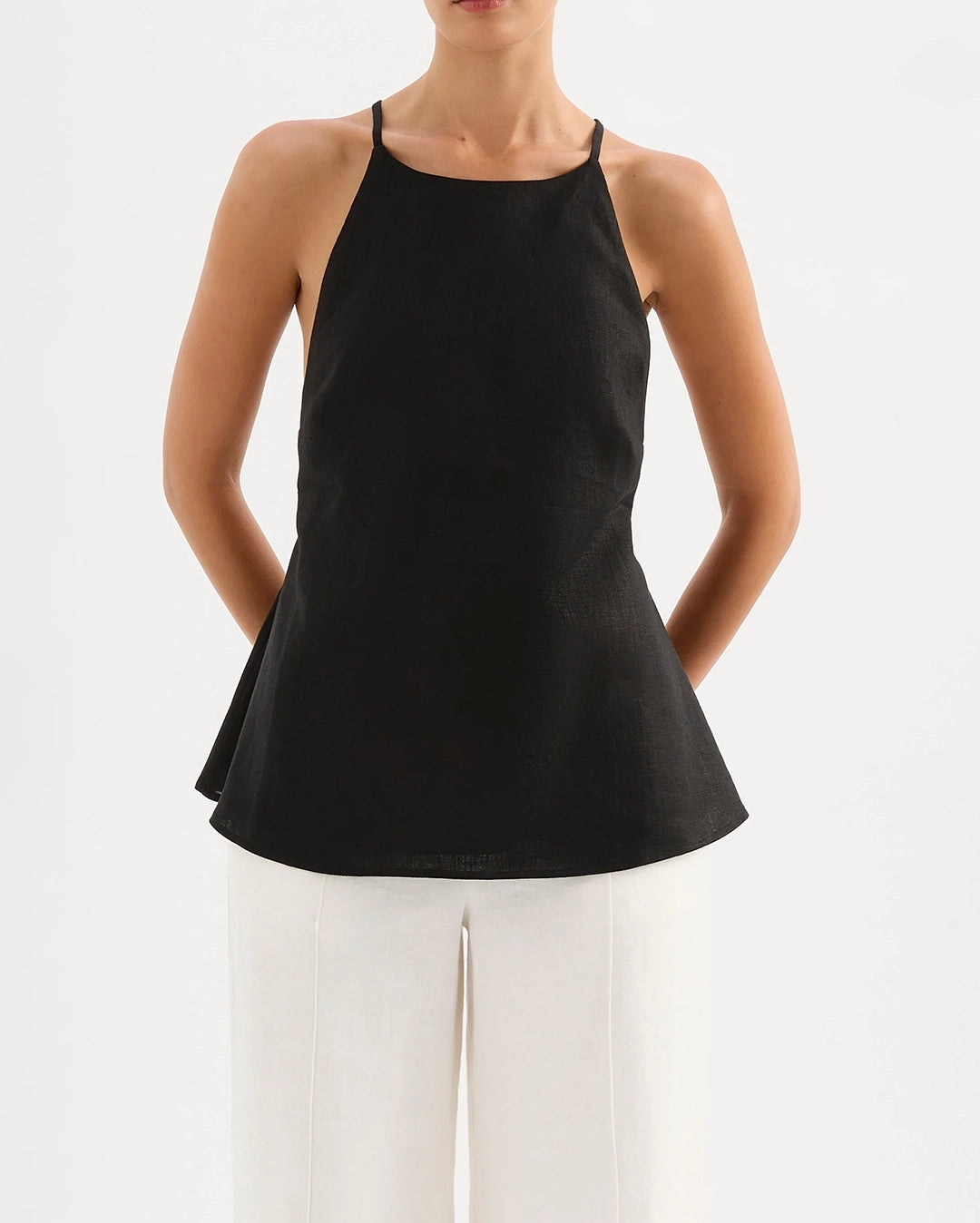 Ziba Linen Top - Black